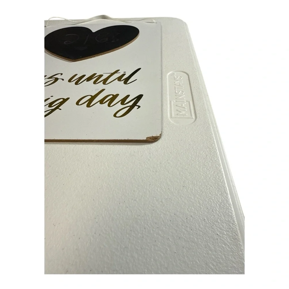 Wedding White Countdown Sign with Heart